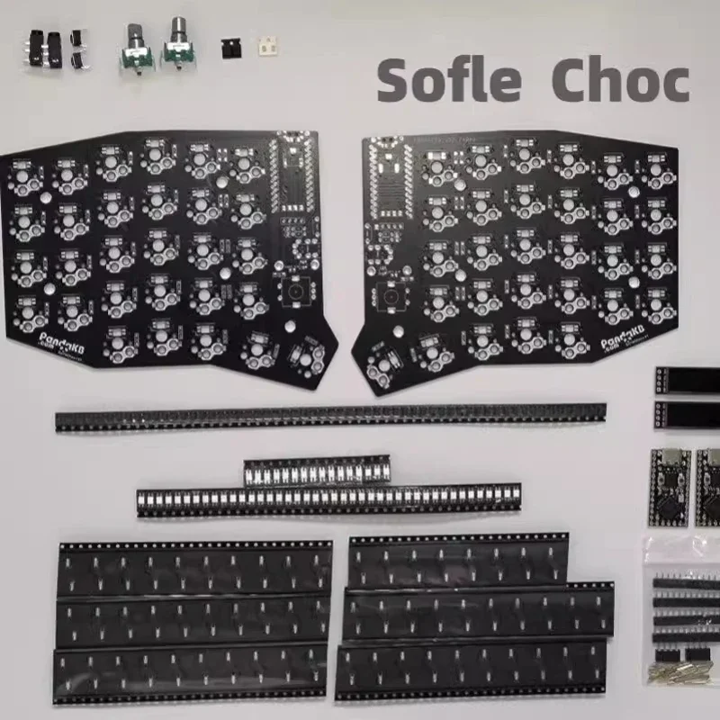 

Sofle Choc Split Keyboard PCB Kit Customized Low Profile ESD Protection Chips Wireless Split Keyboard Accessories Not Prebuild