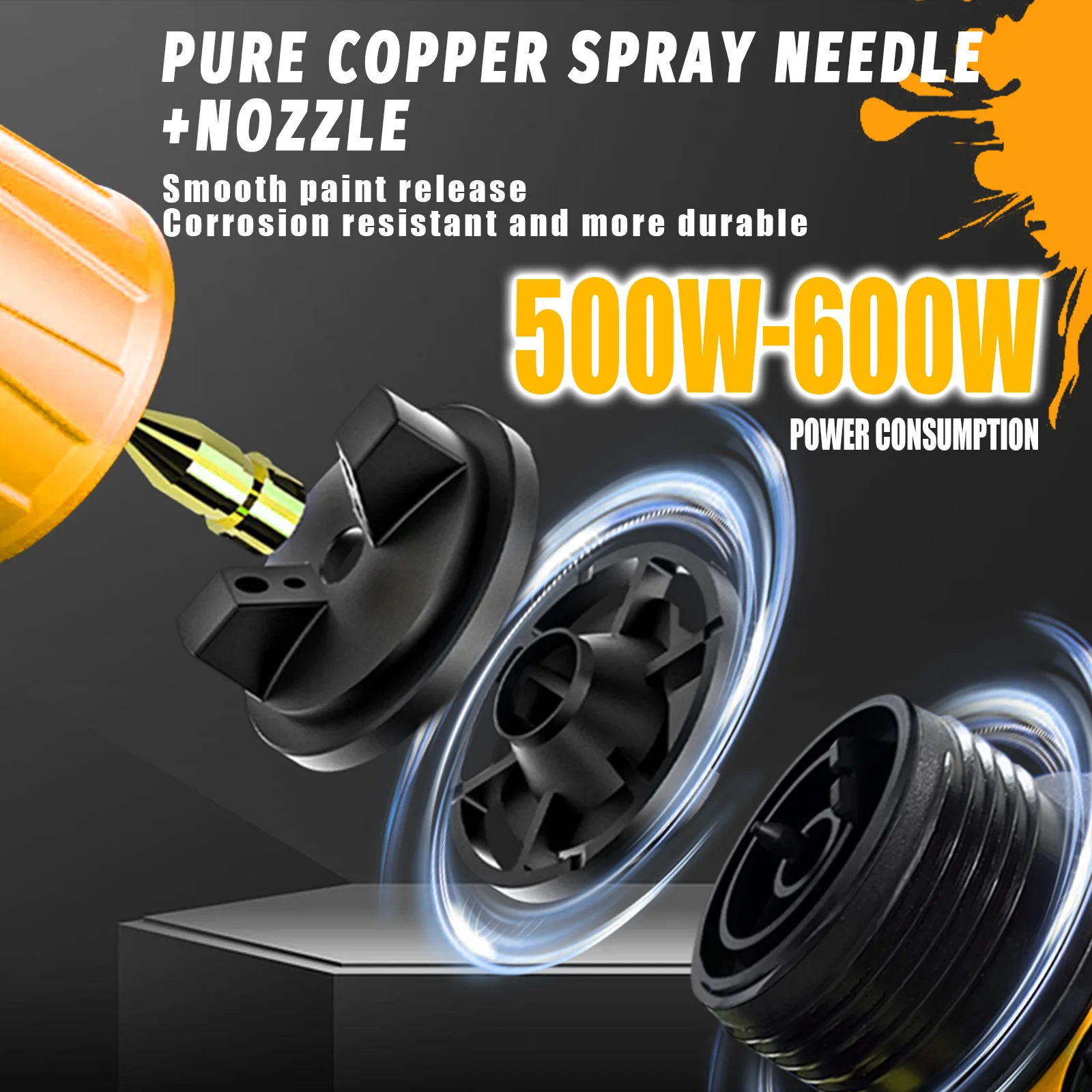 무선 페인트 분무기, Dewalt 배터리가 포함된 페인트 스프레이 건, 가정 및 정원용 1000ml 전기 페인트 건(도구만)