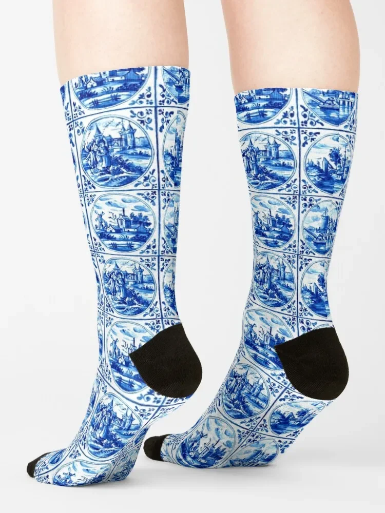 Chaussettes à carreaux hollandais pour hommes et femmes, bottes de randonnée chaudes, marque de luxe, hiver