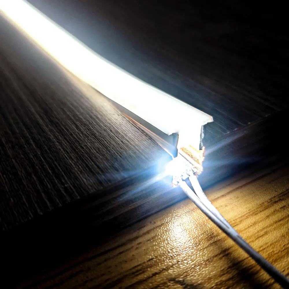 Embedded LED Flexible Silicone Tube Split Opening Linear Light with Trough Diffuser Channel Cover for Ceiling Wall Mounting