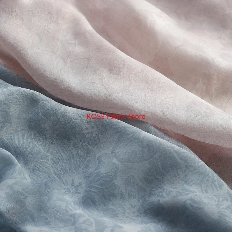 

1-метровая жаккардовая окрашенная ткань с большим цветком, ткань для изготовления костюмов Ханфу