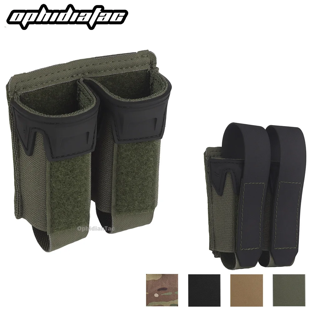 OPHIDIAN 9MM Double Mag Pouch Agilit Style Pincers Pistol Magazine Pouch MOLLE Quick Release Airsoft Hunting Vest Belt Gear