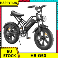 HAPPYRUN HR-G50 Electric Bike 20*4.0 Inch Fat Tires 48V 18Ah Battery 750W Motor 45Km/h Max Speed Retro Ebike Max Load 150kg