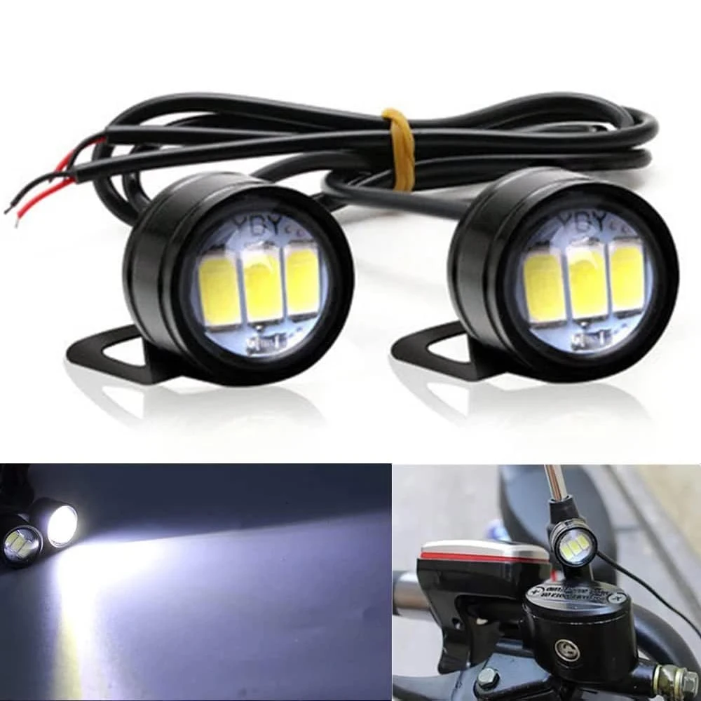 

2PCS Motorcycle LED Eagle Eye Lights 5630 3SMD Strobe Flash Lamp Daytime Running Lights Warning Bulb Signal Lamp 12V White Blue