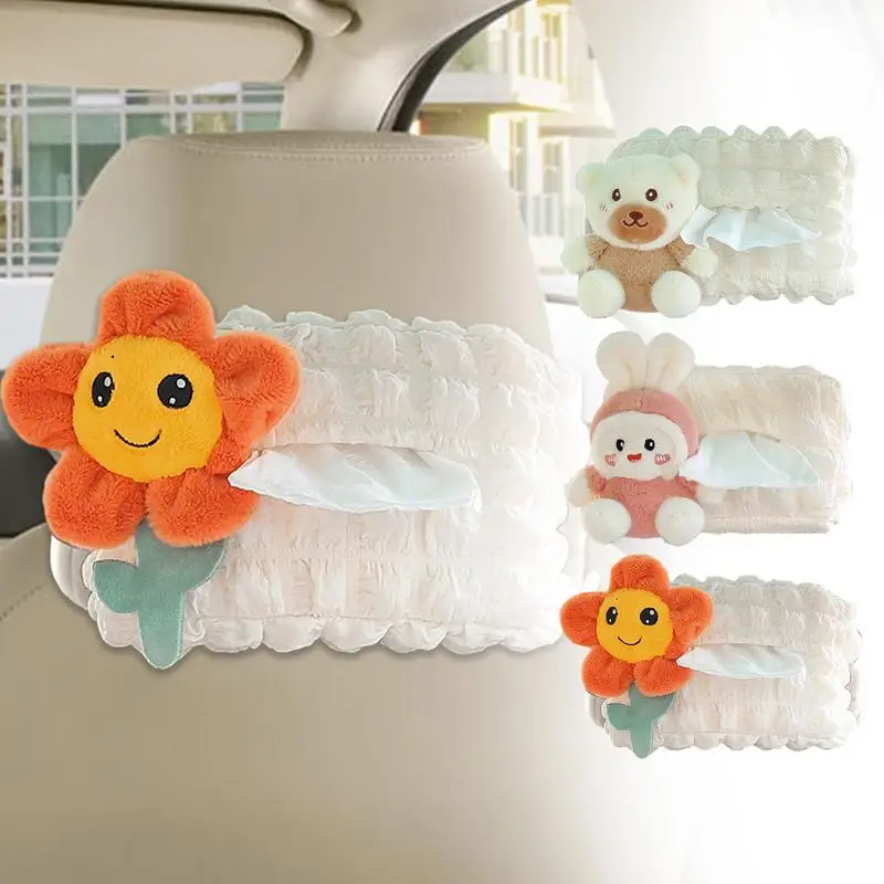 Car Headrest Tissue Holder Animal Design Facial Paper Storage Case Travel Tissue Holder Vehicle Backseat Tissue Holder Outdoor