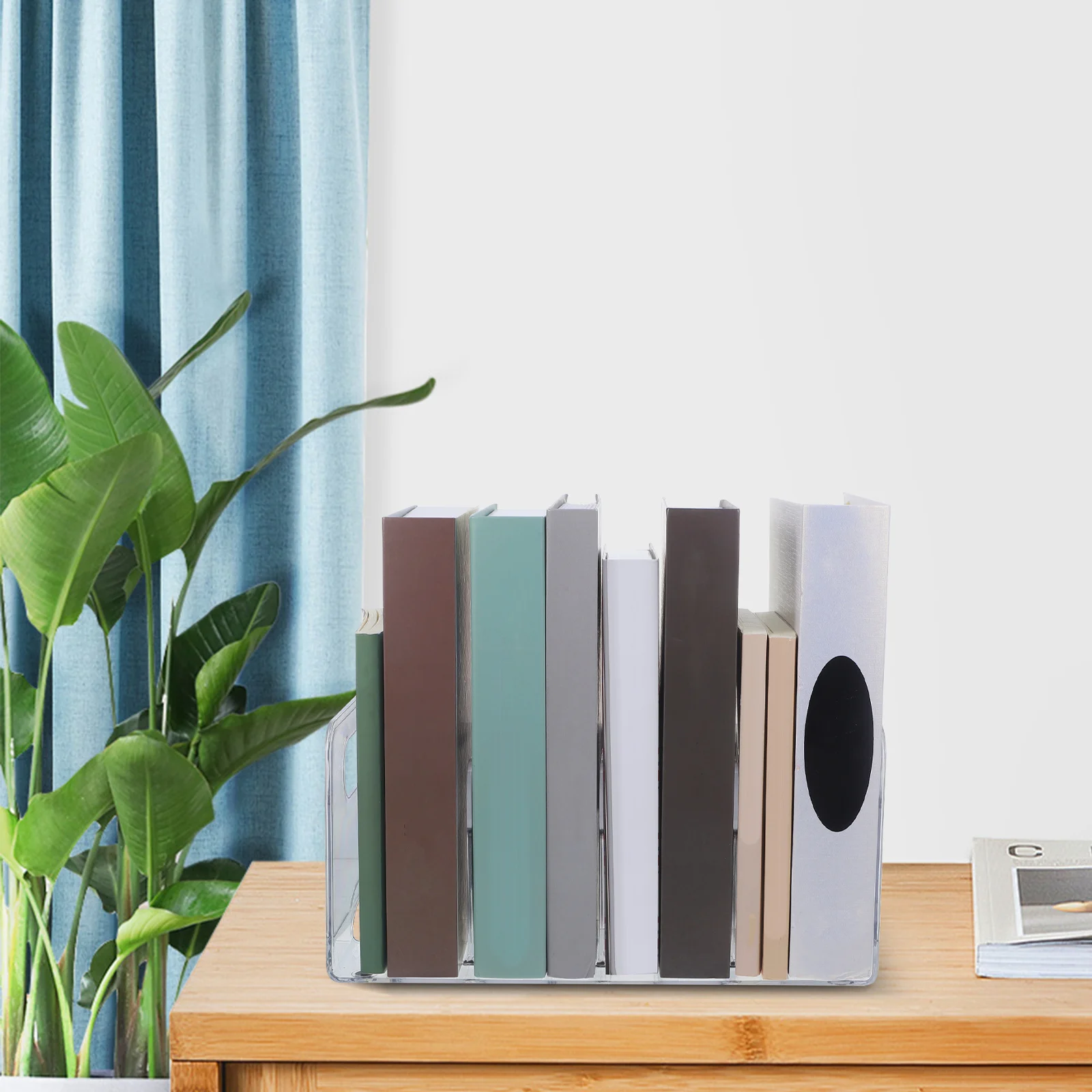 Desktop Plastic Bookend Multi-Function Organizer for Office Book Holder File Document Storage Bookshelf Accessories