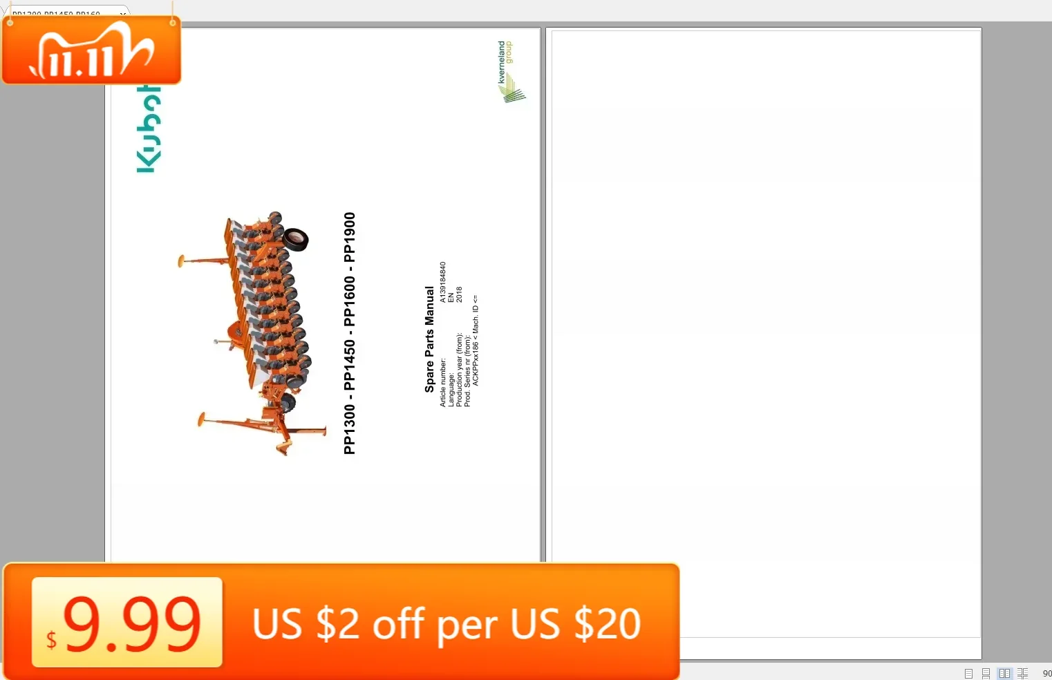 

TruckEPC Kubota Agricultural Implements 2.11GB Collection Spare Parts Catalog PDF DVD
