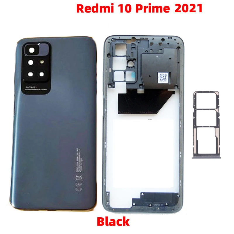 Per Xiaomi Redmi 10 , 10 Prime 2022 custodia per telaio posteriore + custodia per telaio centrale con obiettivo della fotocamera + parti del