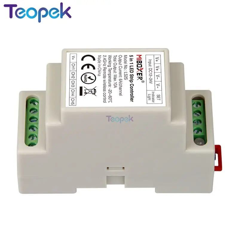 MiBOXER LS2S 5 IN 1 LED Strip Controller DIN Rail 12V~24V Common anode for Single Color CCT RGB RGBW RGB+CCT LED Strip