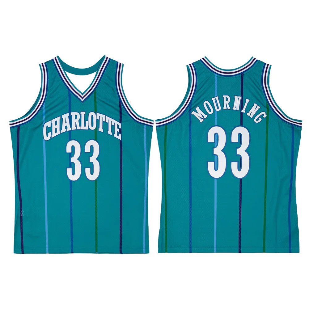 American Men's Basketball Jersey Retro Classic Jersey 1994/95 Version Charlotte No. 33 Alonzo Mourning Classic Jersey