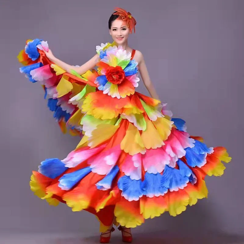 Large dance pendulum skirt Internet celebrity petal skirt opening dance costume