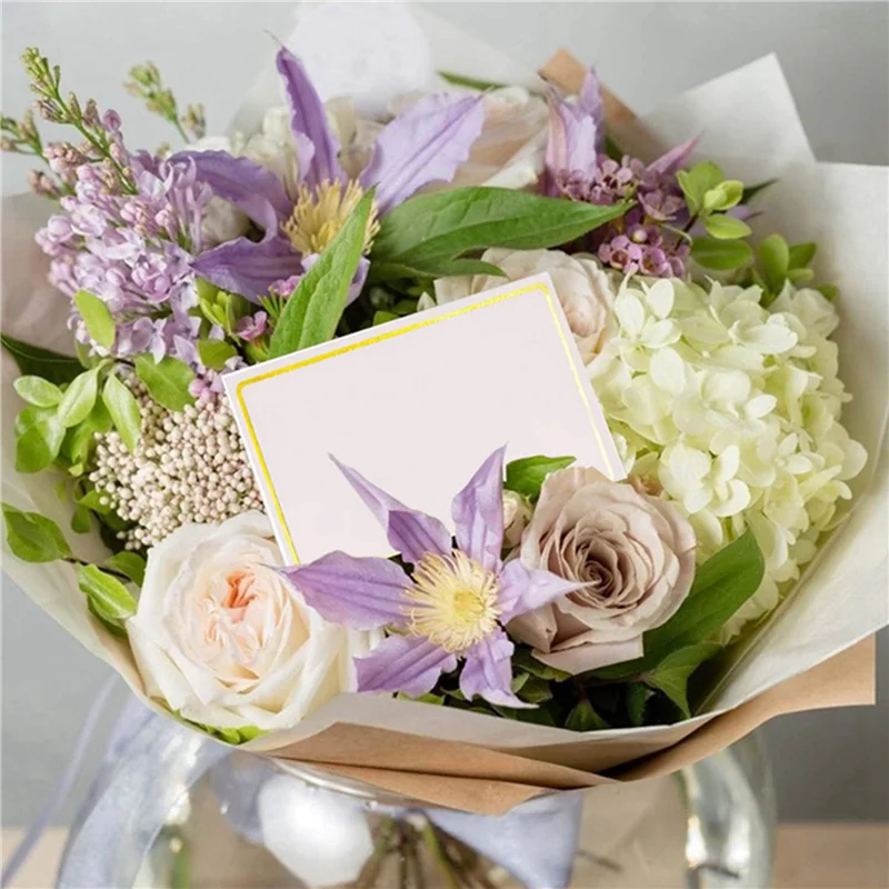 بطاقات AAAN-Place 240 بطاقة خيمة صغيرة مع حدود من رقائق الذهب، مناسبة لحفلات الزفاف والولائم وبطاقات الطاولة وبطاقات الاسم #3