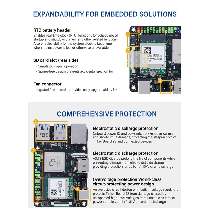 Para asus tinker board 2s placa de desenvolvimento rk3399 2g + 16g emmc baseado braço computador compatível para raspberry pi 3b forma kits