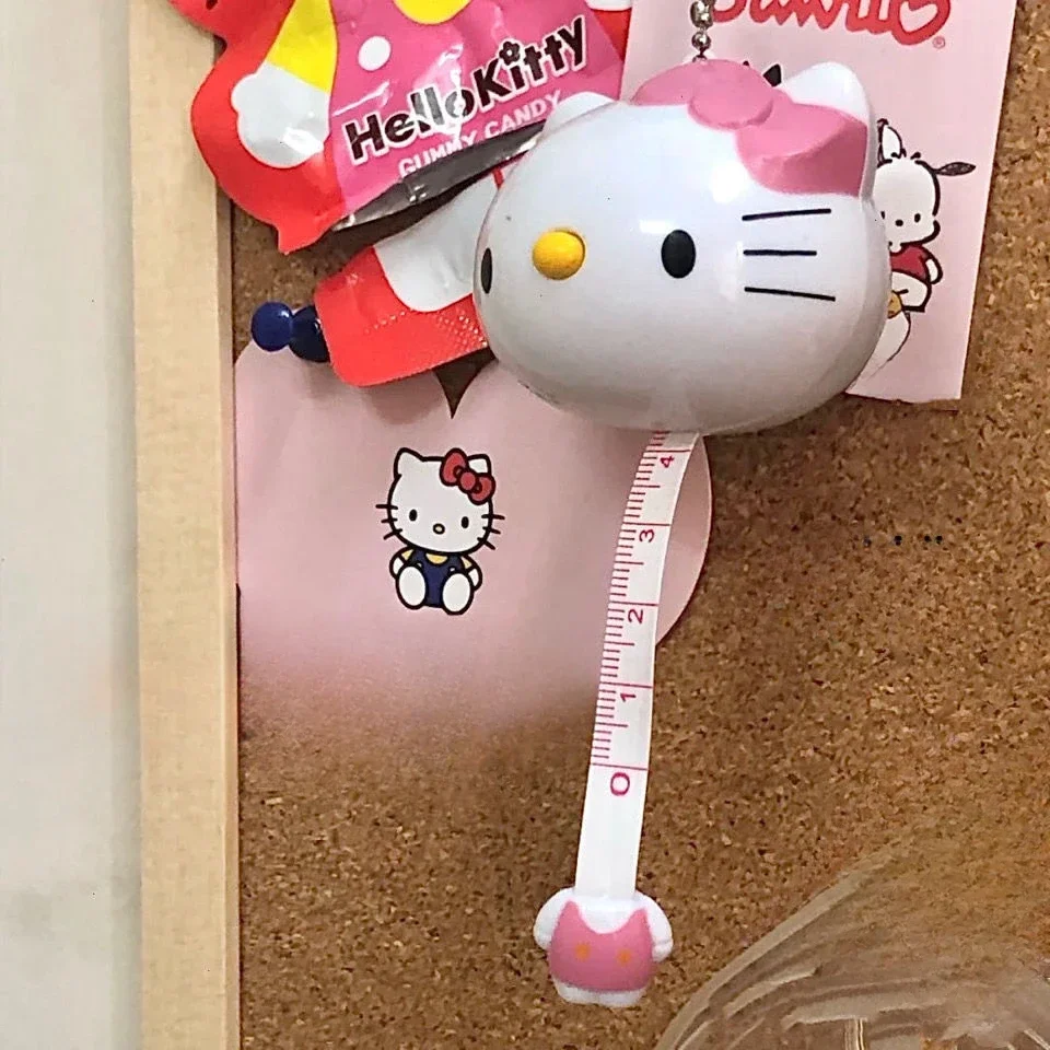 Hello Kitty Sanurgente Anime Tape Measure, Kawaii Student Girl, Coussins, Mini Measurement, Bust, Taille, Hanches, Soft Measuring, Telescopic Ruler