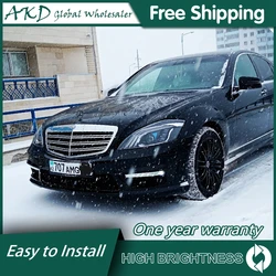 Car For Benz W221 2006–2012 S-Class Headlights DRL Hella 12V H7 LED Bi Xenon Bulbs Fog Lights Car Accessory S400 S350 Head Lamp