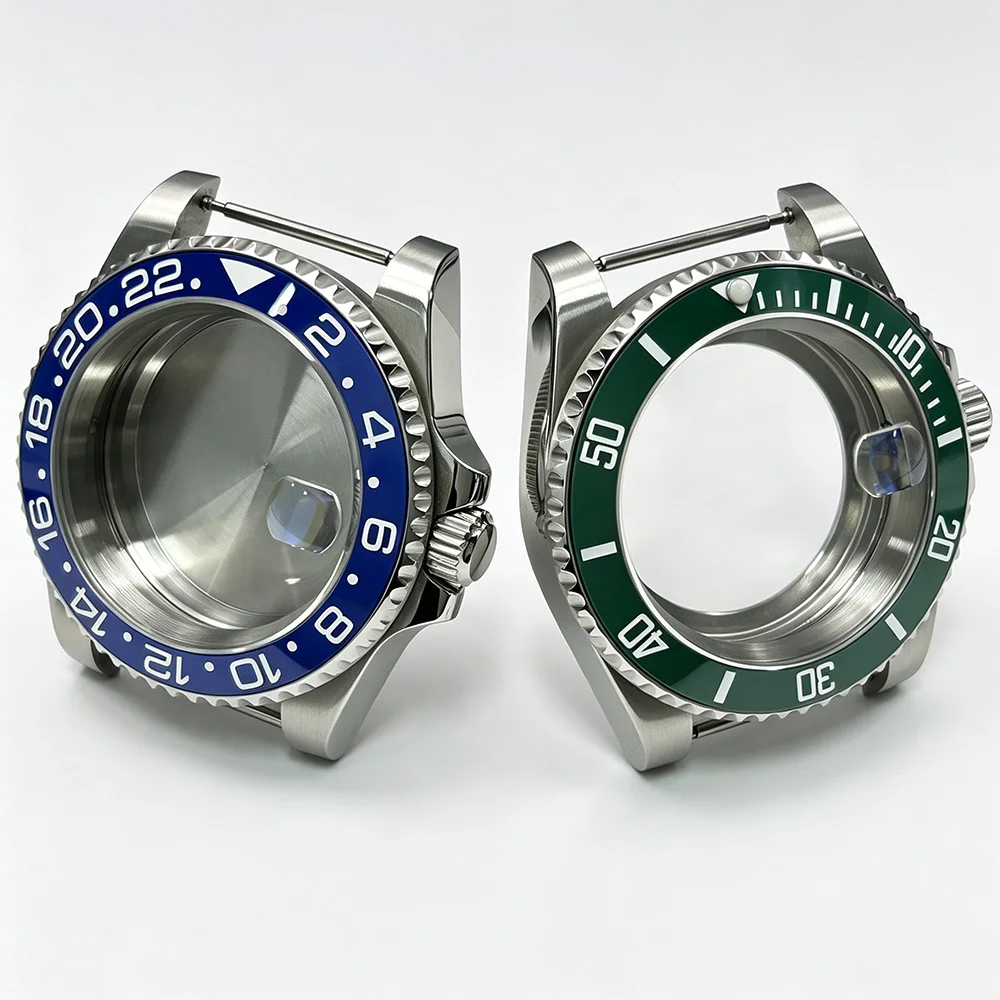 SUB Green GMT Blue Ceramic Bezel Watch Case 40mm Accessories For NH35 NH36 NH34 Miyota8215,2813 ST1612 Movt Assemble Watch parts