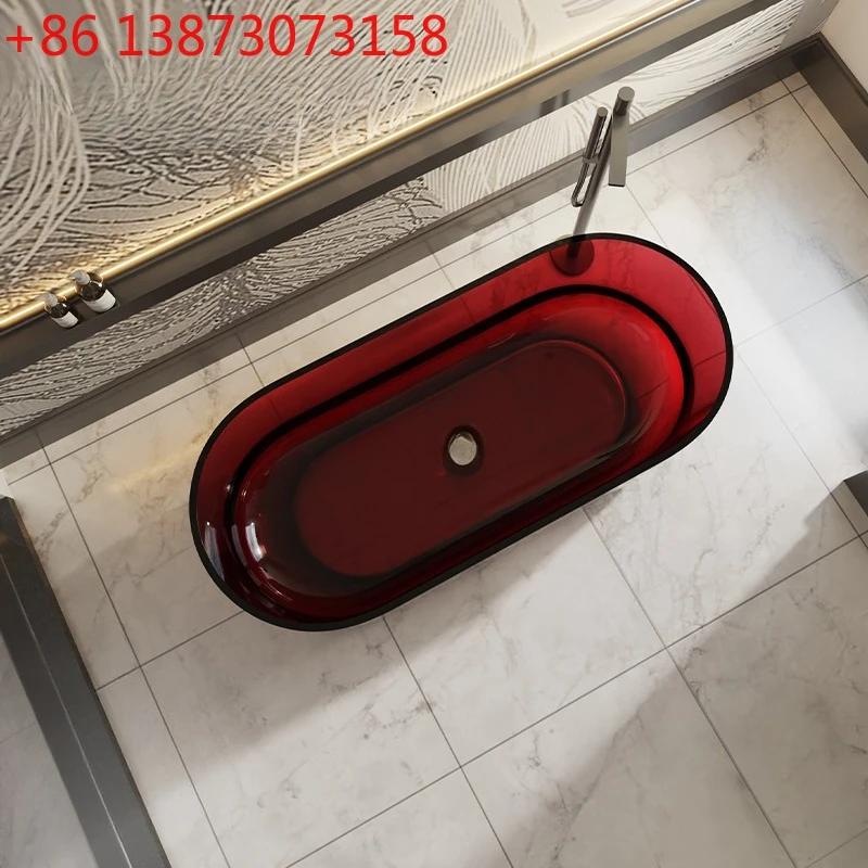 Transparent resin Color crystal Oval type Independent integrated molding Double bathtub Soaking pool
