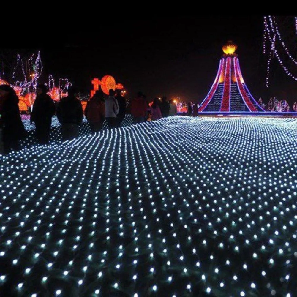 

EU Plug LED Net Mesh String Light Waterproof 3 Color Christmas Tree Light 1.5x1.5M 3mx2m Fairy Light Garland New Year Decor