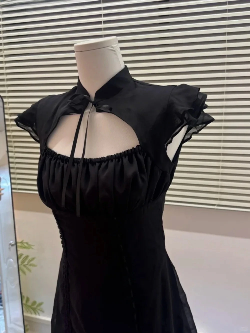

KADUWAKI 2025 Summer New Luxury Vestidos Chiffon Lace Up Patchwork Casual Robe Japan Slim Waist Strapless Literary Vintage Dress