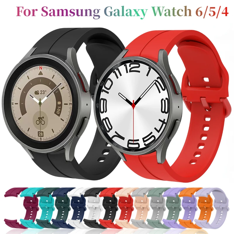 

Original Silicone Strap for Samsung Galaxy Watch 4 5 6 40mm 44mm 5 Pro 45mm Bracelet Belt Watch 4 6 Classic 42mm 46mm 43mm 47mm