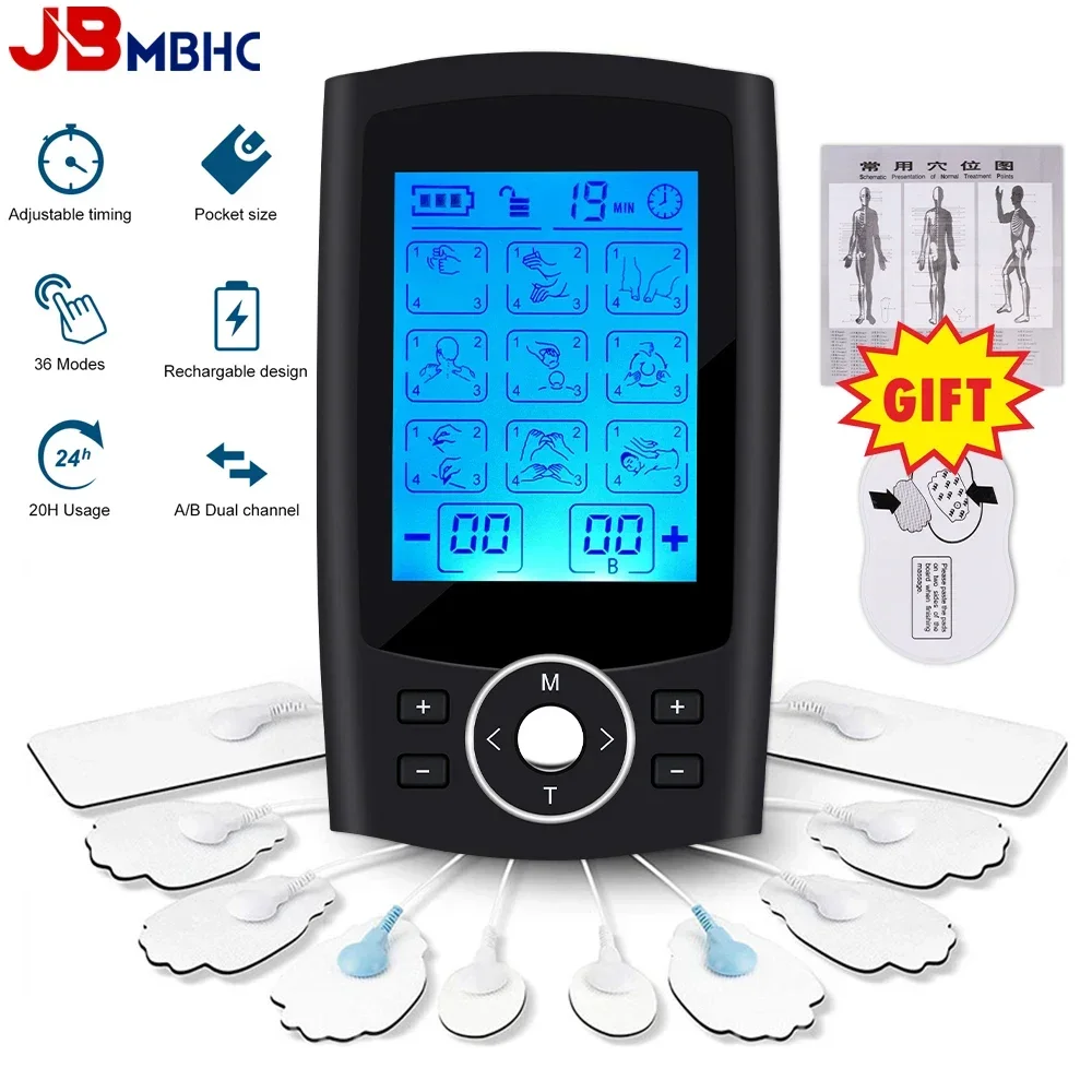 

Tens Muscle Stimulator 36-Mode Electric EMS Acupuncture Body Massage Device Digital Therapy Slimming Machine Electrostimulator