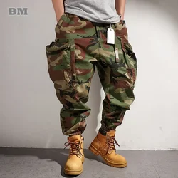 Camuflagem Tático Calças de Carga para Homens, Japonês Harajuku Calças, Corredores Baggy, Plus Size, Outdoor American Função, Alta Qualidade