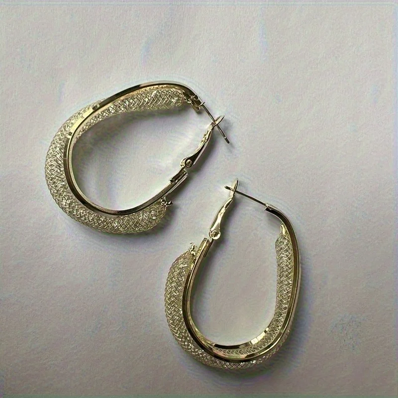 Chic Twisted Silver-Plated Hoop Earrings with Sparkling Zircon Accents - Hypoallergenic, Ideal for Parties & Gifts Best-selling