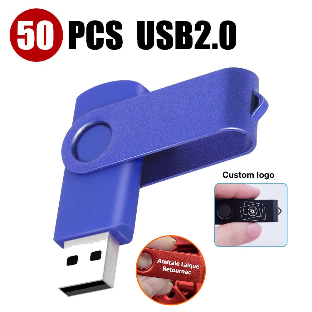 50PCS/Lot USB 2.0 Flash Drive 128mb 64GB Pen Drive 16GB Pendrive 32GB Disk On Key USB Stick 1GB 2GB 4GB 8GB Memory Flash Disk