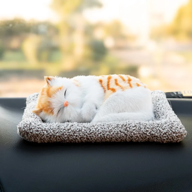 Nowa Symulacja Pluszowe Zwierzątka Koty Psy Zabawka Samochód Ozdoby na Deskę Rozdzielczą Dekor Realistyczne Zwierzę Pluszowa Lalka Prezent dla Dzieci Akcesoria Samochodowe