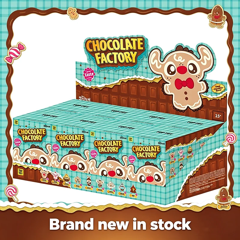 Caja Sorpresa de Peluche Disney Stitch con Temática de Chocolate, Muñeco de Peluche Suave, Colgante para Bolsos, Decoración de Escritorio, Regalo para Coleccionistas de Anime