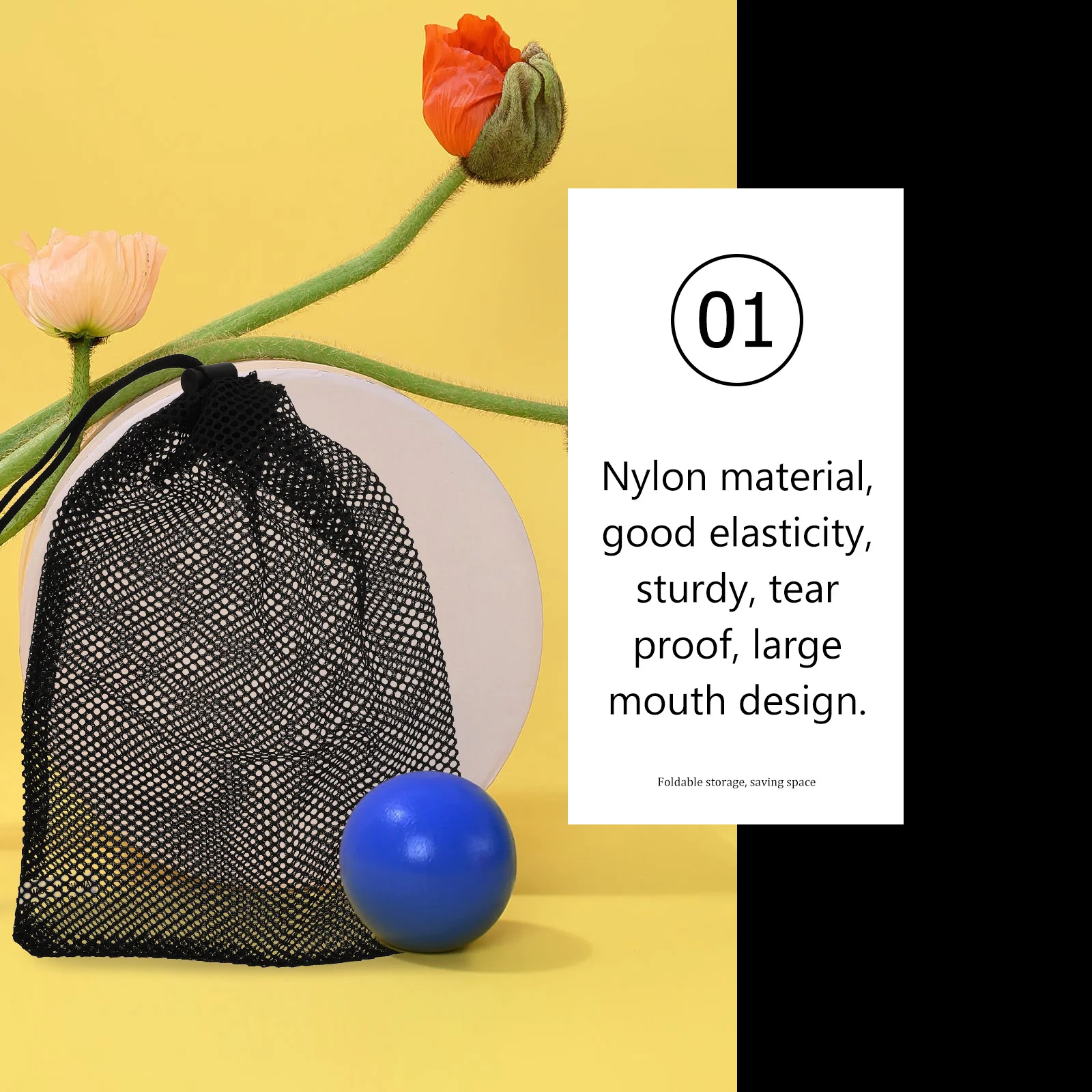 

2pcs Golf Ball Storage Bag Nylon Mesh Drawstring Pouch Durable Sports Ball Carrier Hollow Ventilation Design For Tennis Baseball