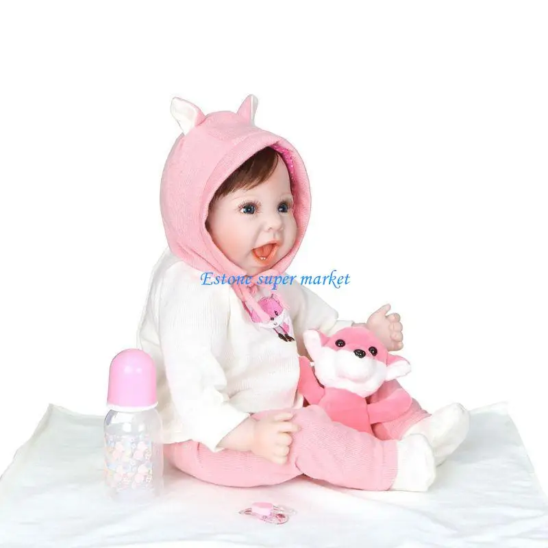 

090B 55cm Realistic for Doll Toddler Babies Girl for Play Toy Blanket Birthday Christmas Gift