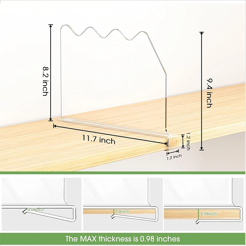 Kastverdelers Organisatoren Clear Acryl Divider Board Verstelbare Garderobe Plank Scheidingsplaat Kleding Geclassificeerde Opslag