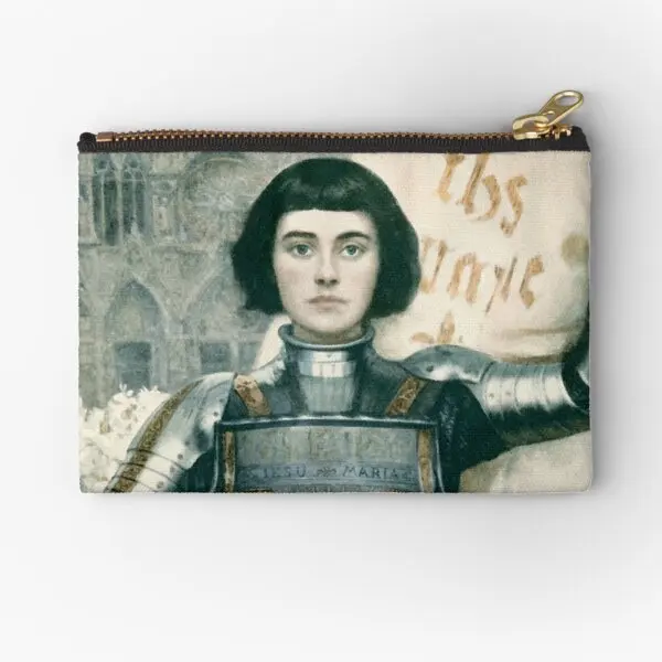 Joan Of Arc Black Short Hair In Shinning  Zipper Pouches Underwear Cosmetic Men Socks Packaging Bag Key Coin Storage Wallet