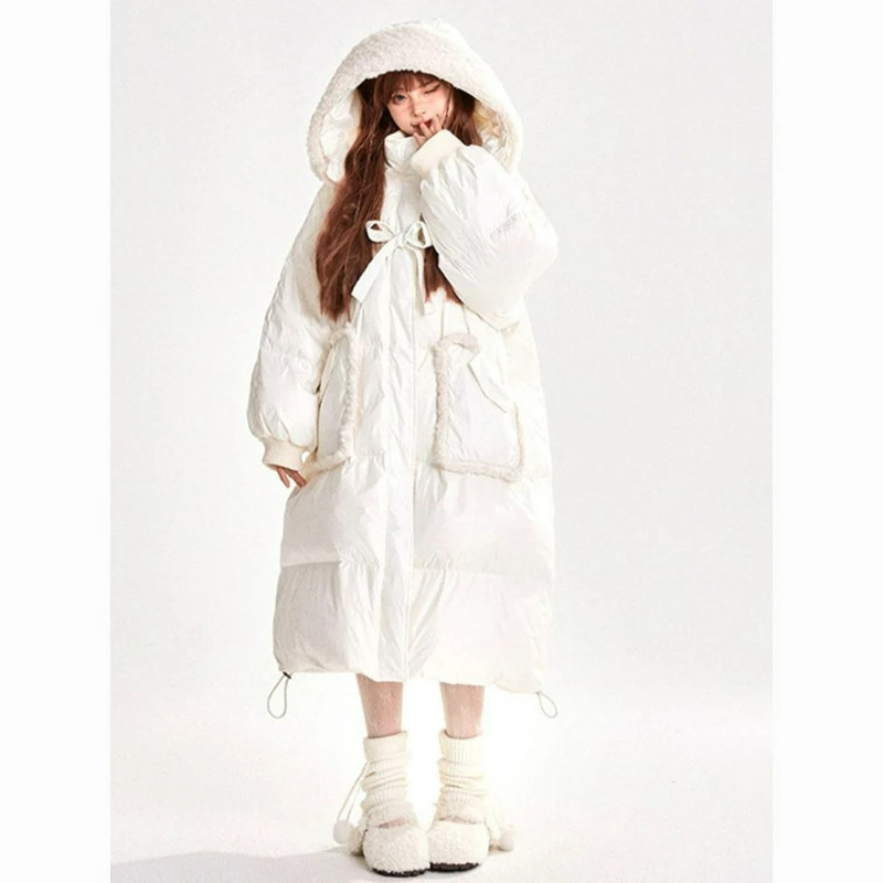 Christmas Sweet Mid-length Cotton-padded Jacket for College Students 2026 Winter New Fashion Design Loose Thick Cotton Outerwear