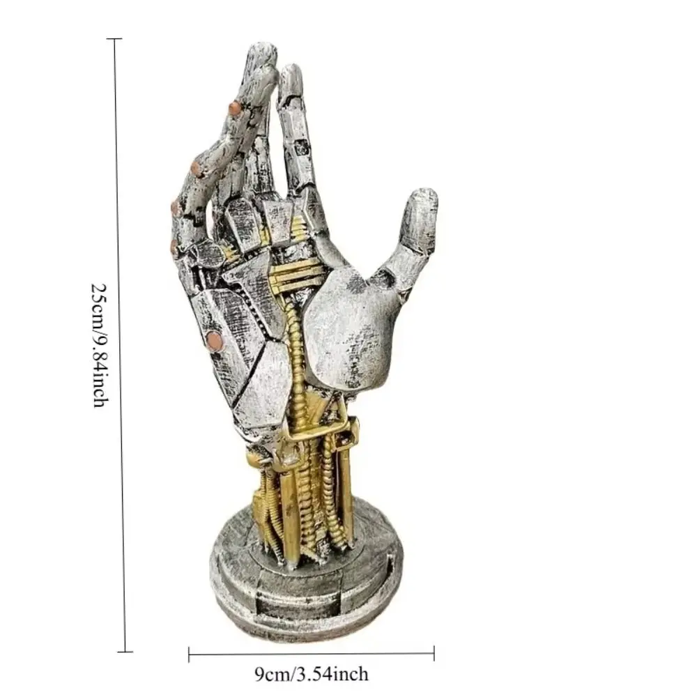 Hars Cyberpunk 3D-geprinte standaard Zintuiglijke speelgoedornamenten Gesimuleerde robot Handsculptuur Model Ambachten Mechanisch handstatief