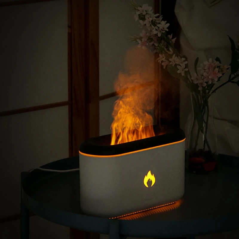 300ML USB Essential Oil Diffuser Simulation Flame Aroma Diffuser Air Humidifier Ultrasonic Mist Maker Home Office