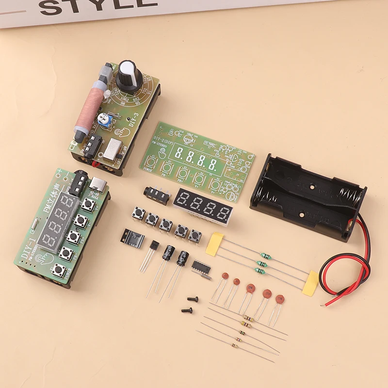 87-108MHz AM/FM Medium Wave FM Two Band Stereo Digital Tuner Headset Radio Module Kit Diy Making Teaching Products