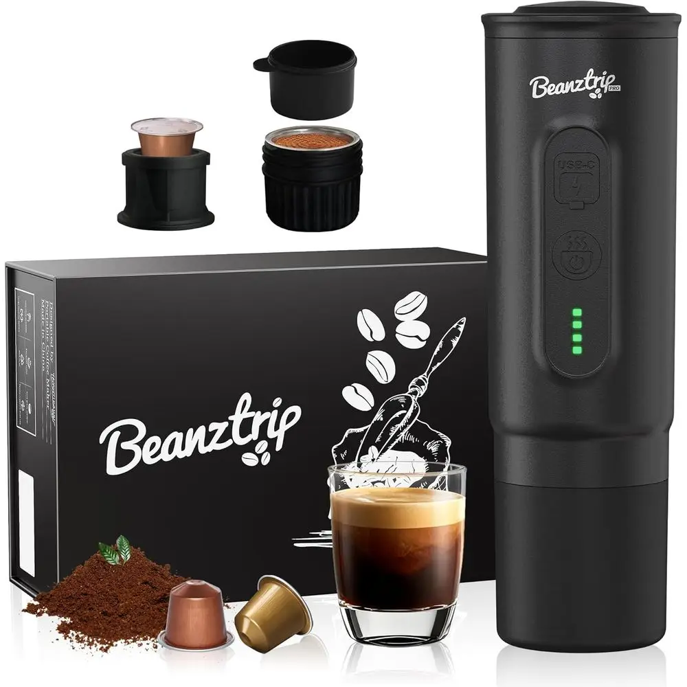 Máquina de Café Portátil H02 PRO, Cafeteira de Viagem para Café Moído, Presente de Dia das Mulheres, Máquina de Café Pequena para Acampamento com Aquecimento Automático