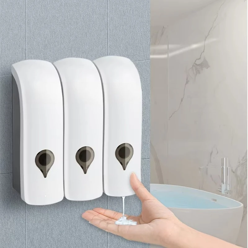 

Luxury hotel wall-mounted bathroom shower wash bottle soap dispenser set