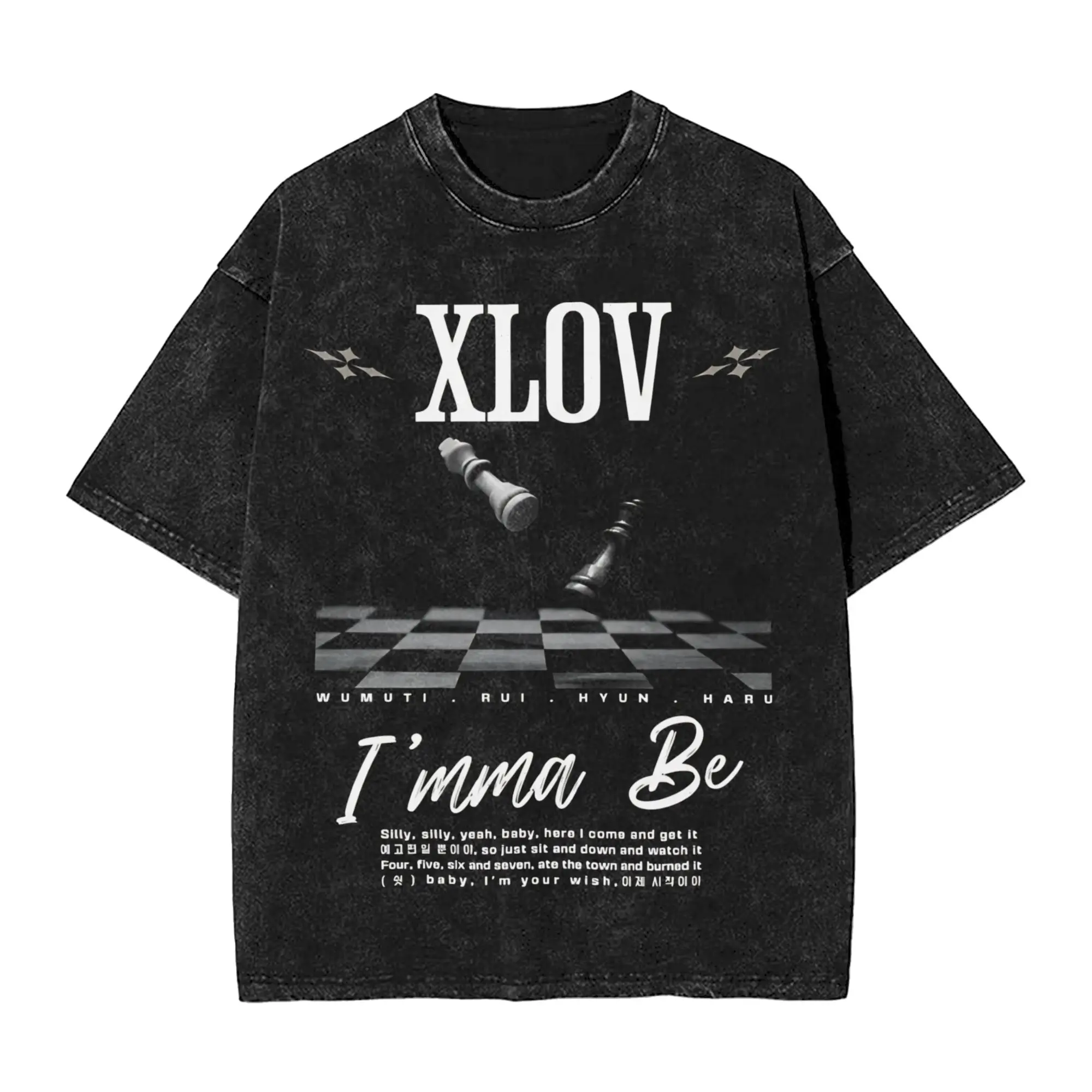  XLOV UXLXVE Members Apparel Washed T Shirts Men Women Streetwear Hip Hop T-Shirts Graphic Printed  Tee Shirt Cotton