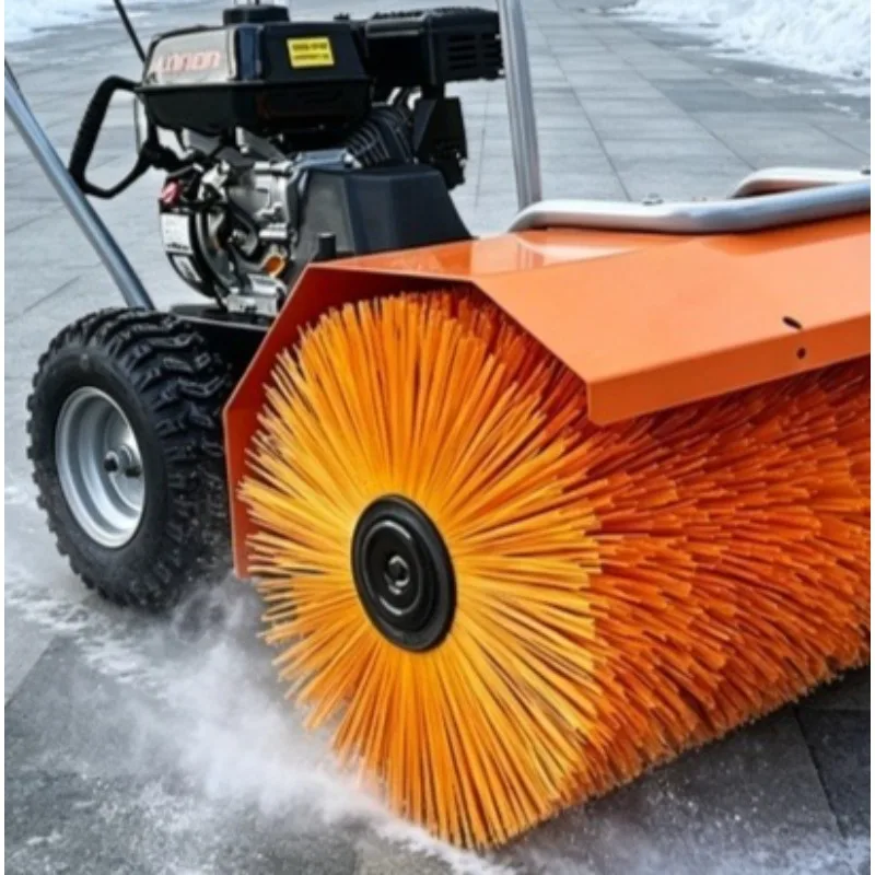 2026 New Road Sweeper 6.5 HP 4 Stroke Engine Hand Push Hydraulic Snowplow Tractor Mounted Small Power Snow Sweeper