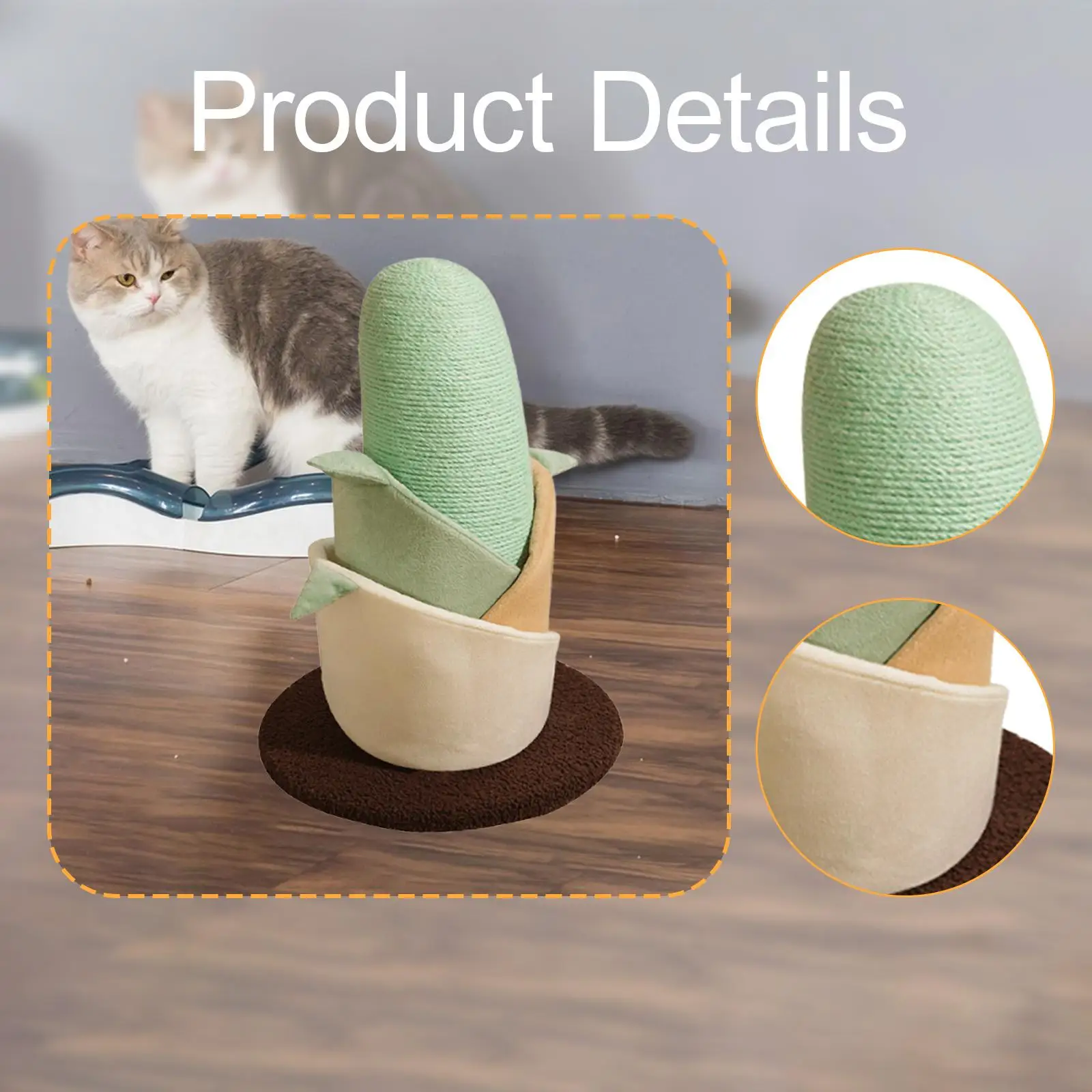 Bamboo Shaped Cat Tree Climbing Frame Scratch Board Activity Center Furniture Protector for Indoor Cat
