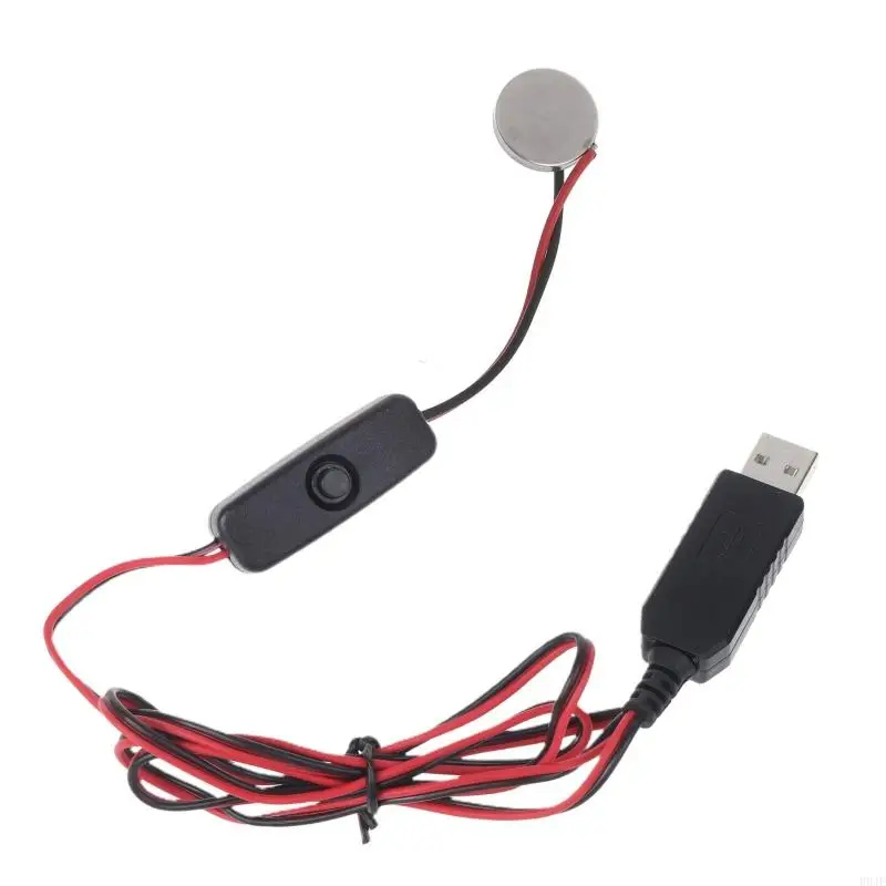 R9JE USB to 3V CR2032 Battery Charging Cable Cord with Switches for CR2032 3V Battery Powered Watch Remote Control Toy