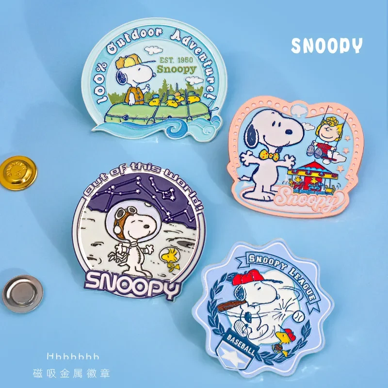 2024  Anime Snoopy Brooch Cute Cartoon Badge Clothing Accessories DIY Peripheral Refrigerator Magnet Children’s Birthday Gift