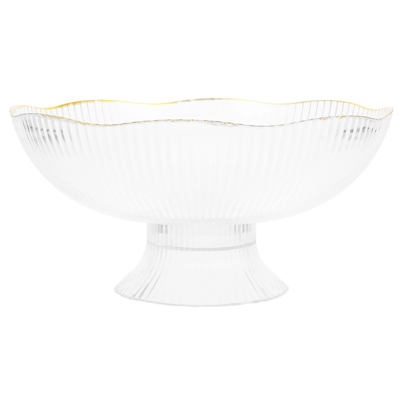 

Decorative Fruit Bowl Gold Trim Draining Hole Multifunction Snack Bread Salad Tray Large Fruit Dish Serving Basket Kitchen