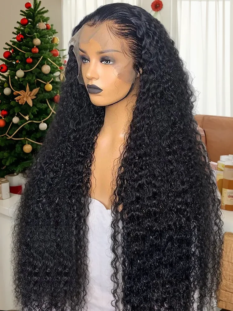 30 40 Inch 13x6 HD Lace Front Human Hair Wigs Deep Wave Transparent 13x4 Curly Lace Frontal Wig Glueless 5x5 Closure Brazilian