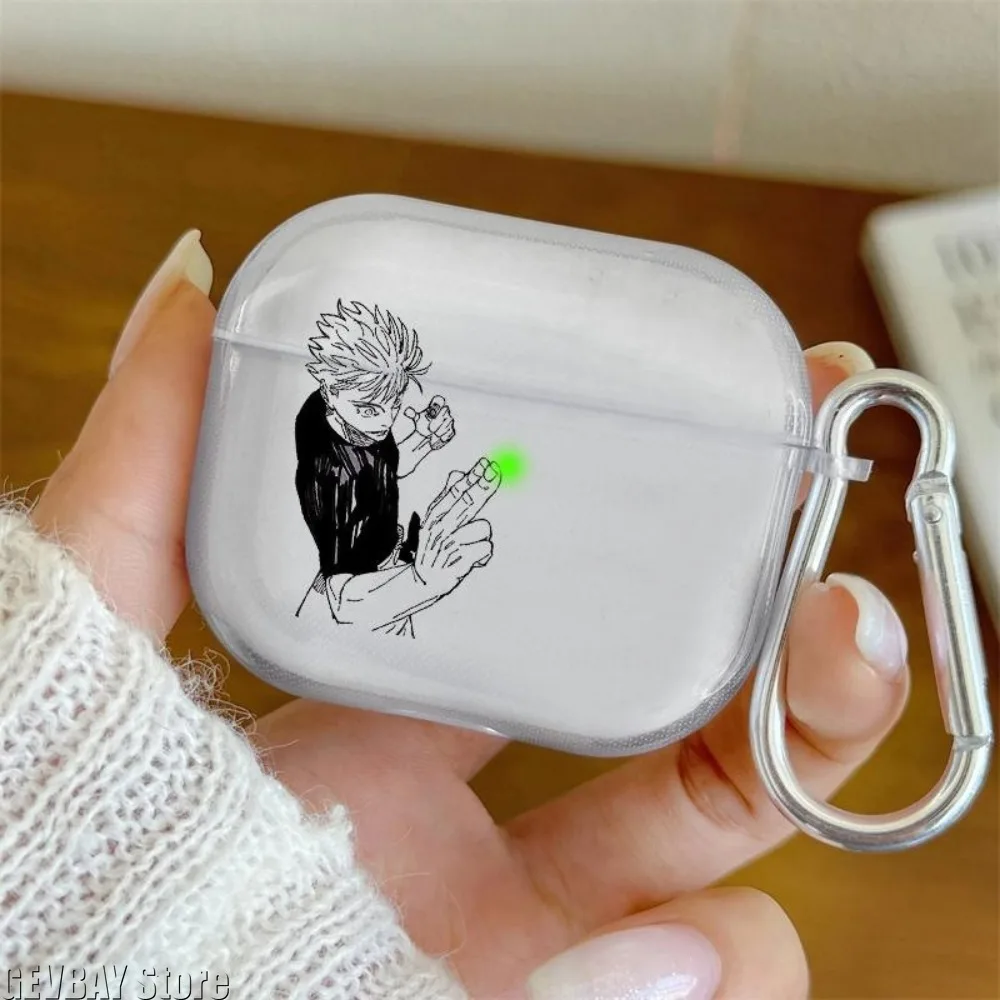 Anime Gojo Satoru Transparent Case for Airpods Pro 3 2 1  4 Cute Cartoon Japanese Cases TPU Earphone Cover