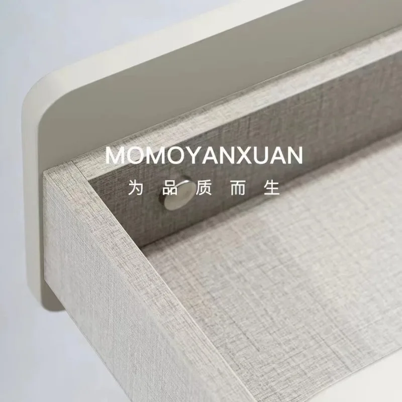 Cream wind rotatable paint bedside table storage cabinet light luxury high-end bedside table