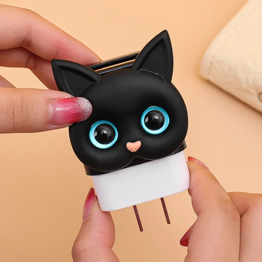 Cute Cartoon Cat Charging Head Protective Cover For Apple IPhone Charger 18W 20W Power Adapter Protector Cable Winder Kit